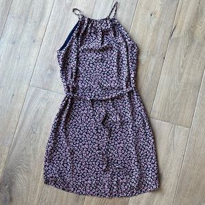 RW&CO Pink & Navy Small Floral Halter Dress